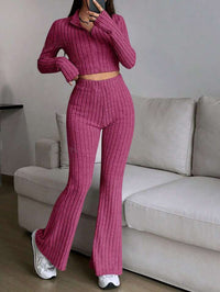 Women's Turtlenecks Wide Leg High Waist Suit