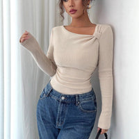 Korean Style Pleating Irregular Design Top