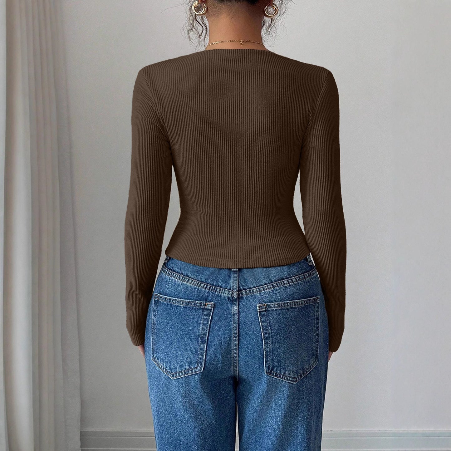 Korean Style Pleating Irregular Design Top