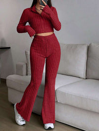 Women's Turtlenecks Wide Leg High Waist Suit