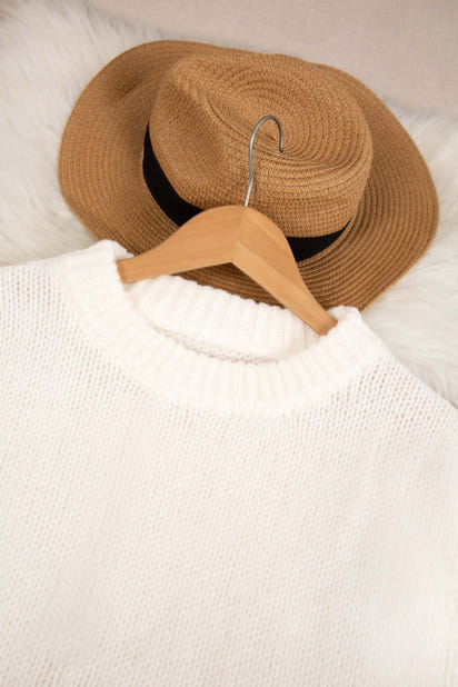 Women's Solid Color Round Neck Loose Casual Knitted Sweater