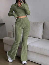 Women's Turtlenecks Wide Leg High Waist Suit