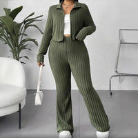 Women's Turtlenecks Wide Leg High Waist Suit