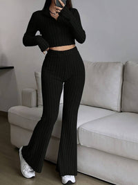 Women's Turtlenecks Wide Leg High Waist Suit