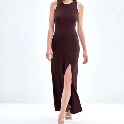 Sexy Tight Split Knitted Women's Vest Long Dress