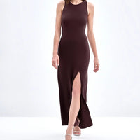 Sexy Tight Split Knitted Women's Vest Long Dress