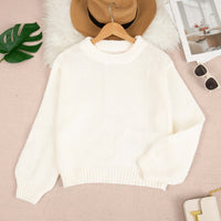 Women's Solid Color Round Neck Loose Casual Knitted Sweater