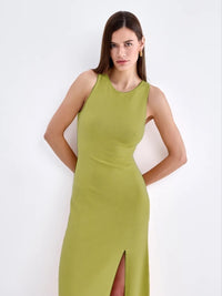 Sexy Tight Split Knitted Women's Vest Long Dress