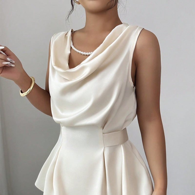 Women's Sleeveless Top Straight-leg Trousers Suit