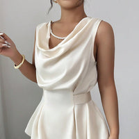 Women's Sleeveless Top Straight-leg Trousers Suit