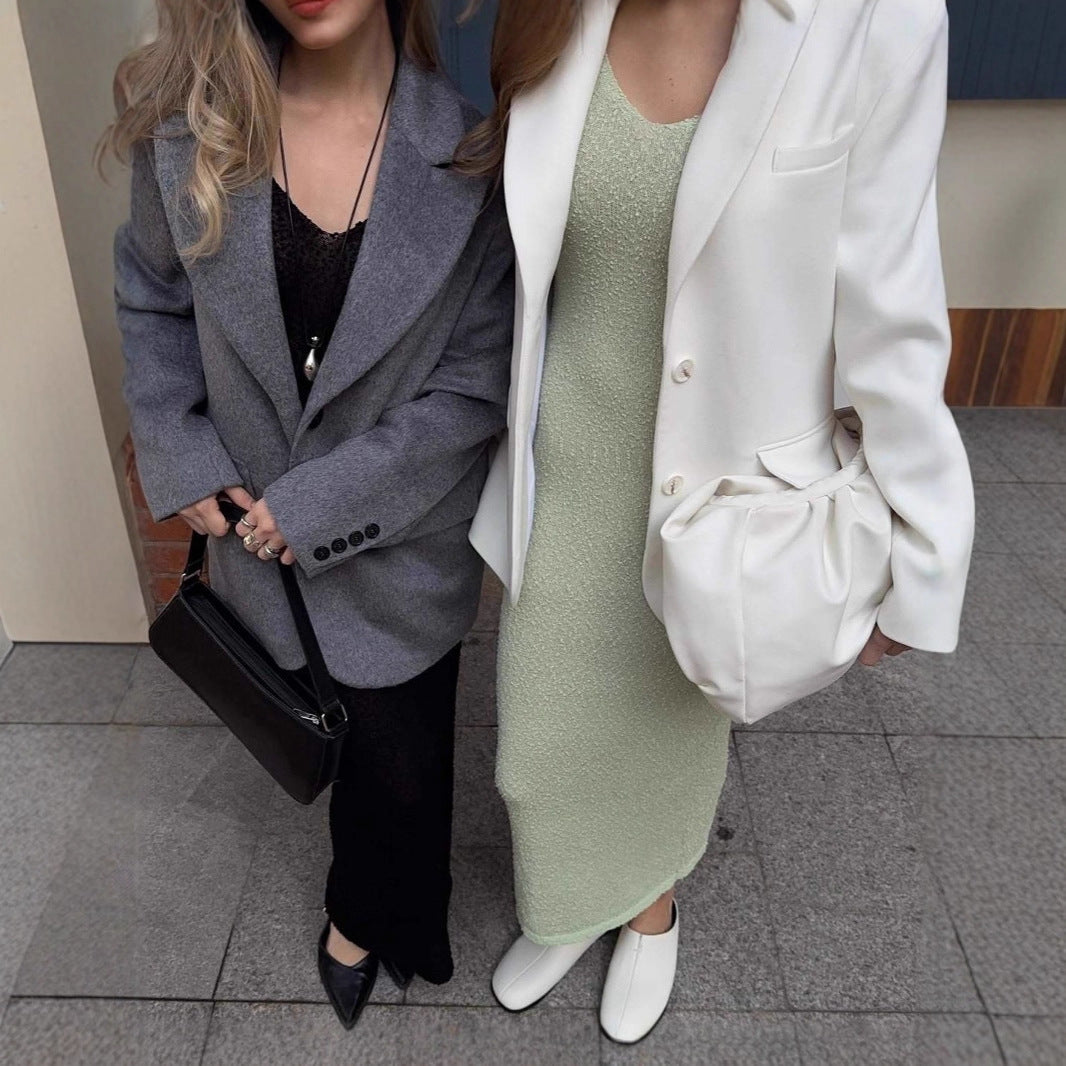 Long Elegant Tight Lazy V-neck Vest Dress