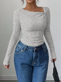 Korean Style Pleating Irregular Design Top