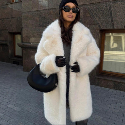 Women's Mid-length Fashion Artificial Wool Coat