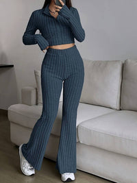 Women's Turtlenecks Wide Leg High Waist Suit